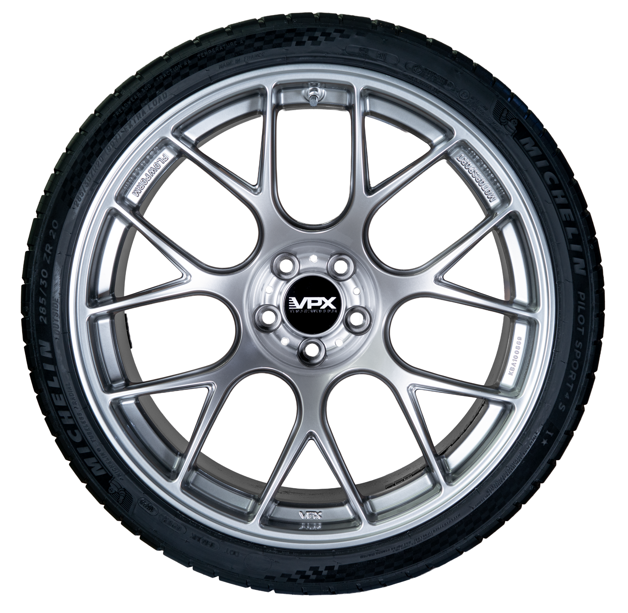 VPX Trackwheels Komplettradsatz Michelin Pilot Sport 4S 10.50x20 ET14 - 11.00x20 ET13 Liquid Silber BMW M2 M3 M4 G8X