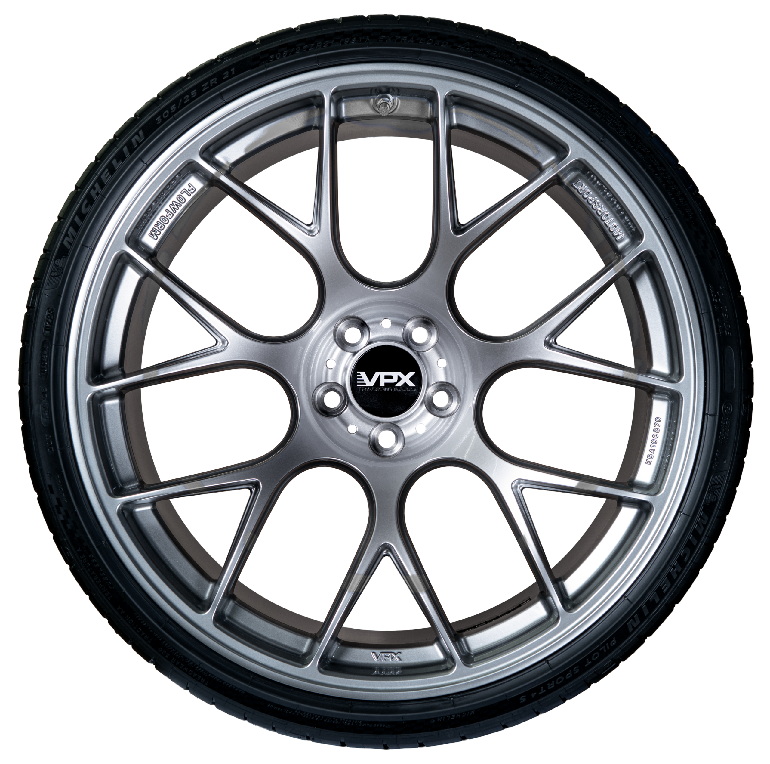VPX Trackwheels Komplettradsatz Michelin Pilot Sport 4S 10.50x20 ET14 - 11.50x21 ET17 Liquid Silber BMW M2 M3 M4 G8X
